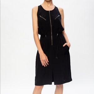 All Saints Black Vola Zip Dress